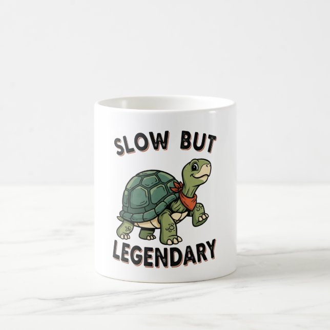 Retro Turtle Slow Legend White Coffee Mug (Centre)