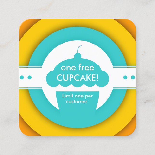 rétro UN coupon CUPCAKE GRATUIT (Devant)
