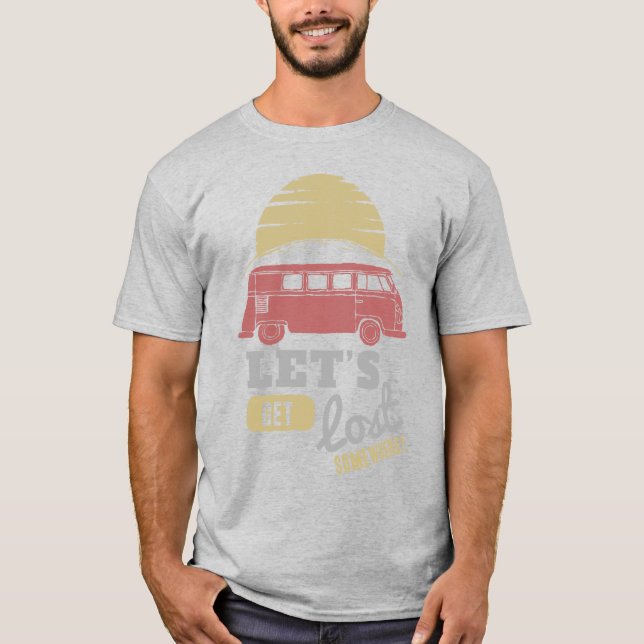 Retro Van Life Let's Get Lost T-Shirt  (Devant)