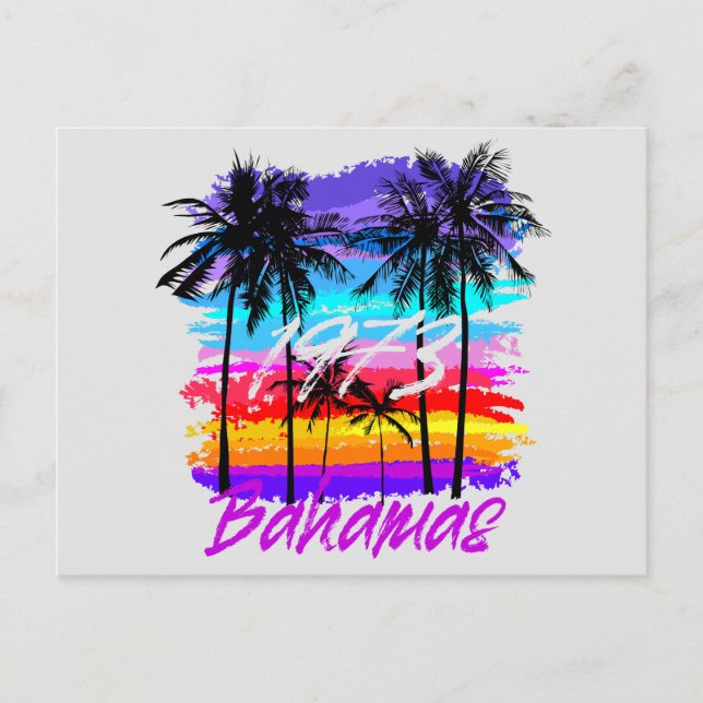 Retro Vintage Bahamas Carte postale Vacances Crois (Devant)