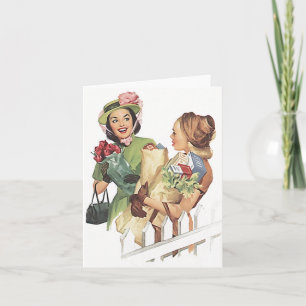 Retro Vintage banlieue voisins amis Carte de visit