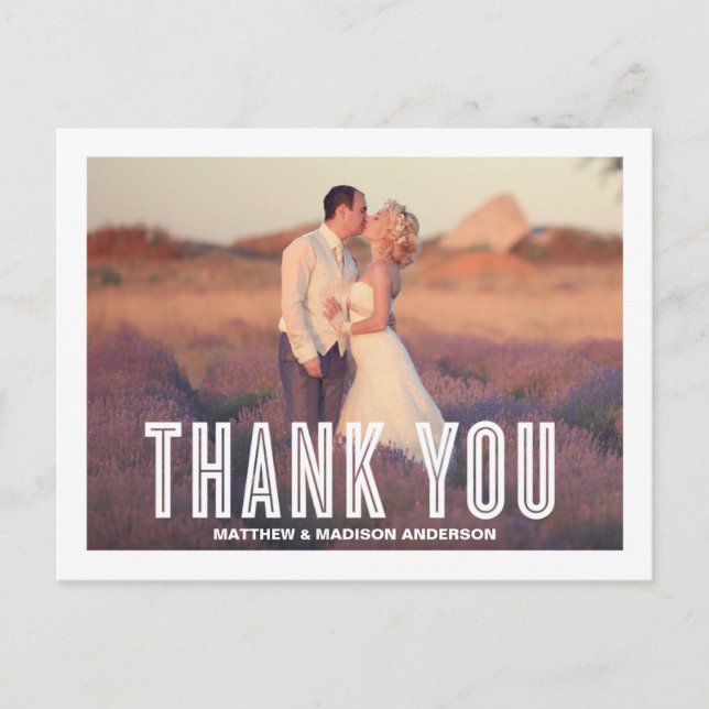 RETRO VINTAGE | CARTE POST MERCI MARIAGE (Devant)
