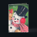 Retro Vintage Christmas snowman ajouter une carte<br><div class="desc">conception par www.etsy.com/Shop/VanityFlairDesigns</div>