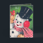 Retro Vintage Christmas snowman ajouter une carte<br><div class="desc">conception par www.etsy.com/Shop/VanityFlairDesigns</div>