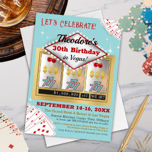 Retro Vintage Las Vegas Casino Invitation d'annive