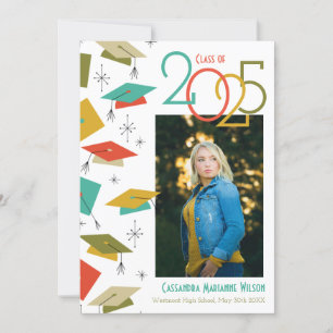 Retro Vintage Photo Graduation Faire-part