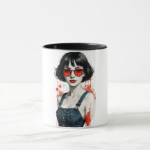 Retro Vintage Pop Art Mug – 80s 90s Y2K Coffee Cup