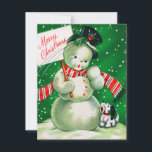 Retro Vintage snowman ajouter la carte de message<br><div class="desc">conception par www.etsy.com/Shop/VanityFlairDesign</div>