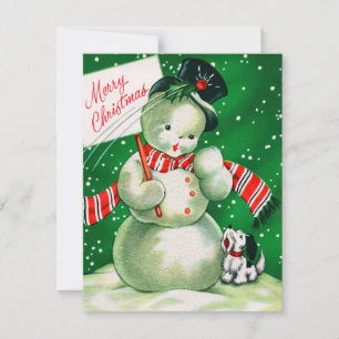 Retro Vintage snowman ajouter la carte de message