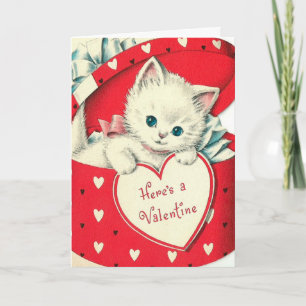 Retro Vintage Valentine chat ajouter la carte de m