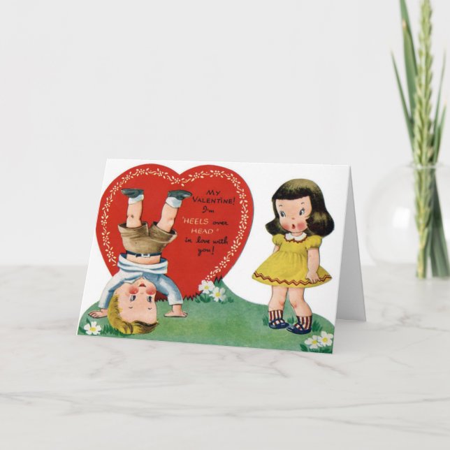 Retro Vintage Valentine couple ajouter une carte d (Devant)