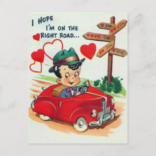 Retro Vintage Valentine Holiday carte postale
