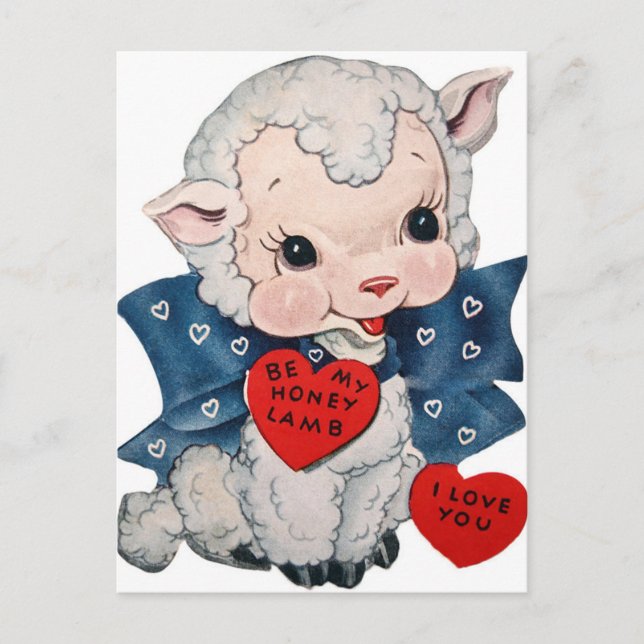 Retro Vintage Valentine Lampe de Noël Carte postal (Devant)