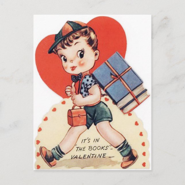 Retro Vintage Valentine réserver carte postale (Devant)