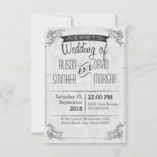 Rétro Vintage wedding invitation