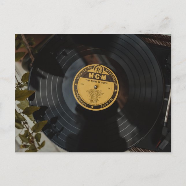 Retro Vinyl Faire-part de mariage - Qu'Il Y Ait Am (Devant)