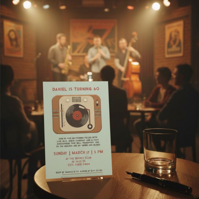 Retro Vinyl Record 60th Birthday Invitation (Créateur téléchargé)