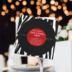 Retro Vinyl Record l Faire-part de mariage moderne