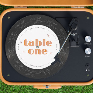 Retro Vinyl Record   Numéro de table Mariage
