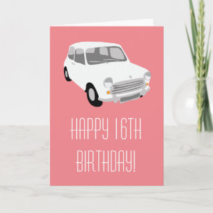 Retro Voiture Bonne 16e Carte Anniversaire