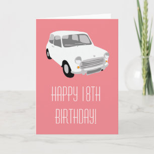 Retro Voiture Bonne 18e Carte Anniversaire