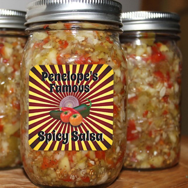 Rétro votre célèbre Étiquette de canne à salsa (Créateur téléchargé)