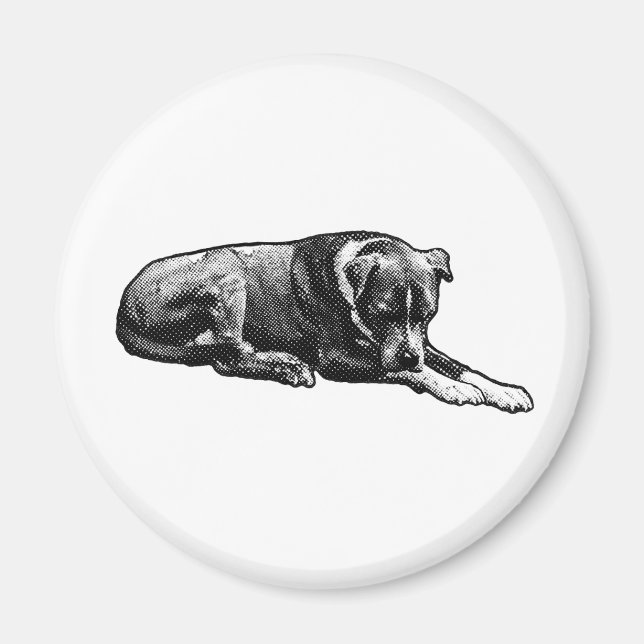 Retro Watch Dog Magnet (Devant)