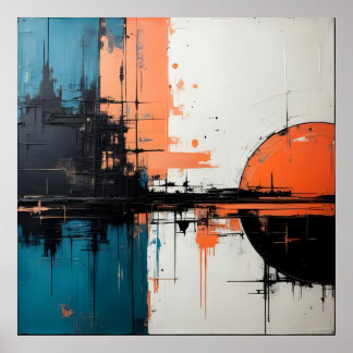 Retro Wave Design 02 Poster Carré