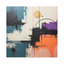 Retro Wave Design 03 - Metal Wall Art