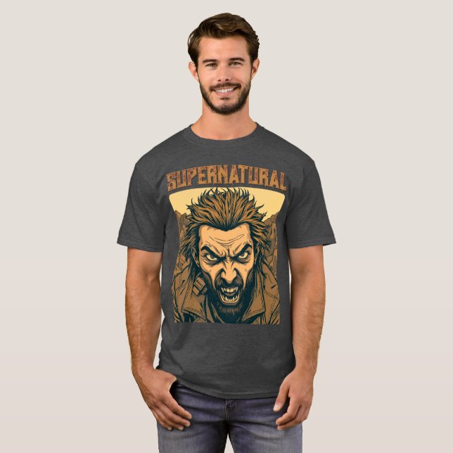 Rétro Werewolf - T-shirt surnaturel (Devant entier)