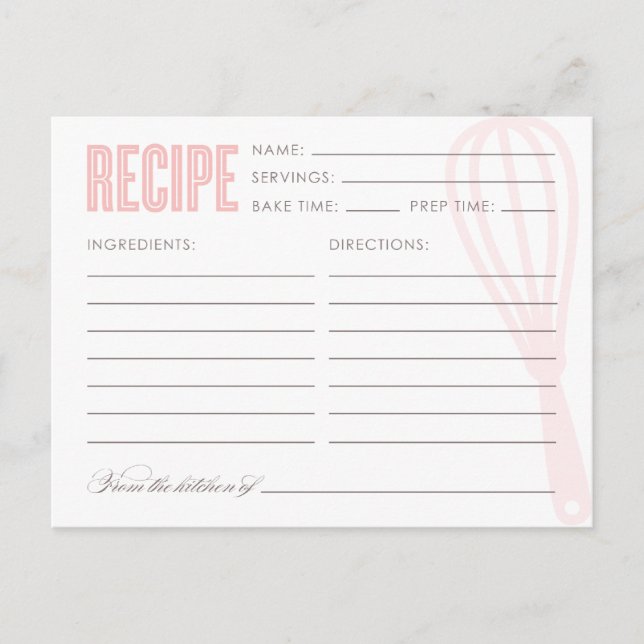 RÉTRO WHISK | Cartes recettes (Devant)