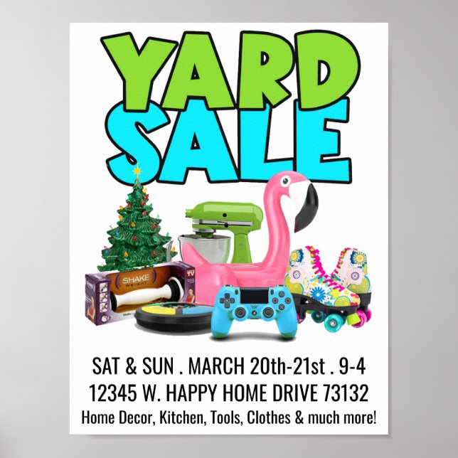 Retro Yard Sale Poster (Devant)