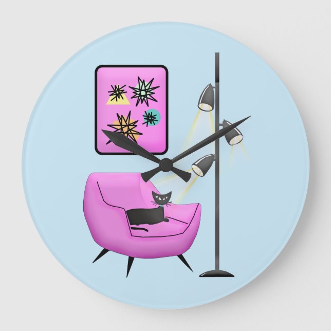 RÉTROGRAPHIE DE LA KITSCH HORLOGE CHAT VINTAGE (Recto)