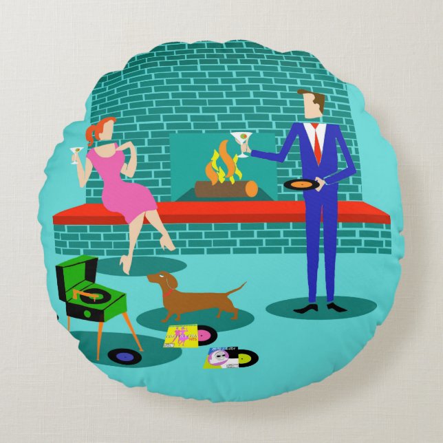 Rétros ajouter au coussin rond de chien (Devant)