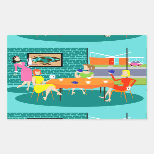 Rétros autocollants de jeu de carte des femmes