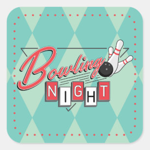 Rétros autocollants de nuit de bowling de logo