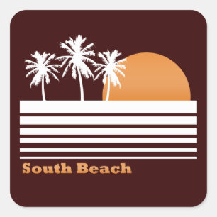 Rétros autocollants du sud de plage