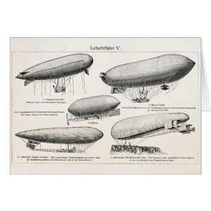 Rétros ballons à air chauds de zeppelins vintage