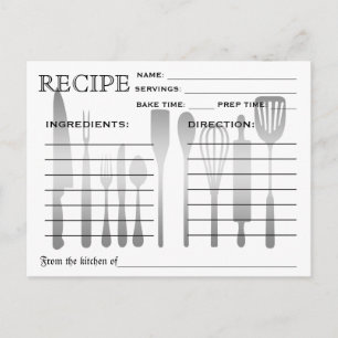 Rétros cartes de fantaisie de recette de Fête de