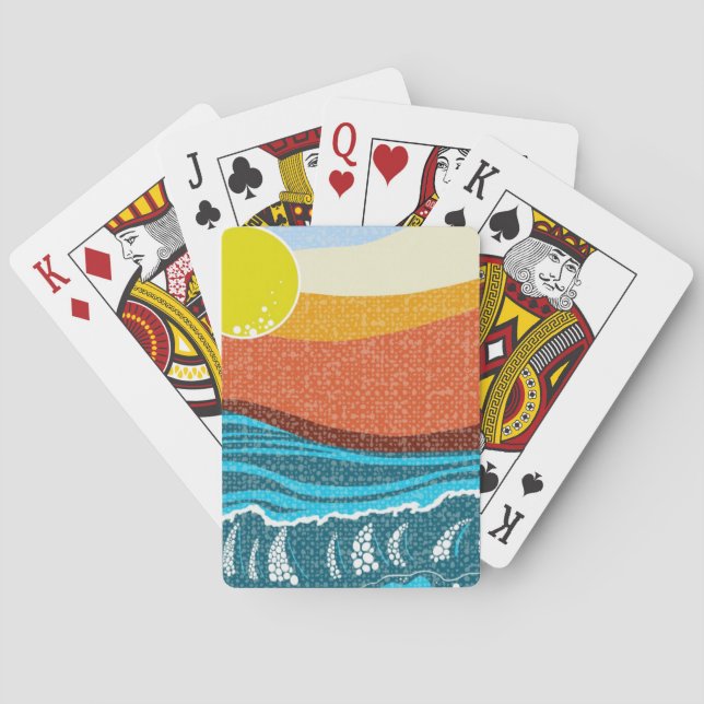 Rétros cartes de jeu de coucher du soleil de la (dos)