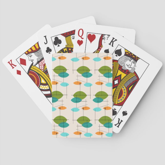 Rétros cartes de jeu mobiles atomiques de motif (dos)