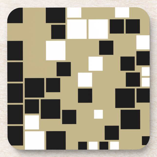 Rétros dessous de verre noirs et blancs de motif (Devant)