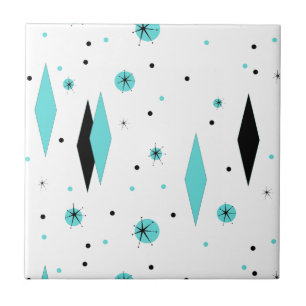 Rétros diamants de turquoise et carreau de