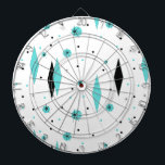 Rétros diamants de turquoise et Cible de<br><div class="desc">Diamants de cette les rétros turquoise et la Cible de flechettes de Starbursts est une nouvelle prise sur un style vintage. Il comporte les starbursts kitschy et noirs sur le pois de turquoise, entourage des formes géométriques, de turquoise et de diamant noir. Customisez la couleur d'arrière - plan sur ce...</div>