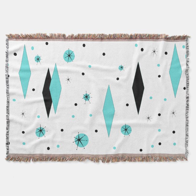 Rétros diamants de turquoise et couverture de jet (Devant)