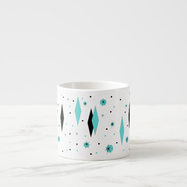 Rétros diamants de turquoise et tasse de café (Devant)