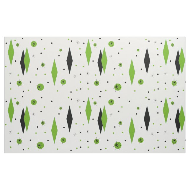 Rétros diamants verts et tissu de coton de (Fat Quarter)