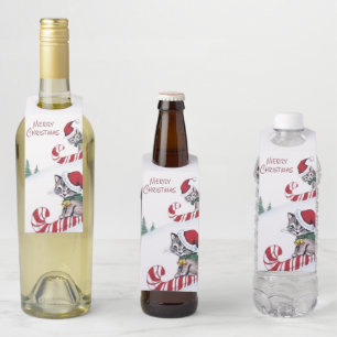 Rétros étiquettes vintages de bouteille de chats