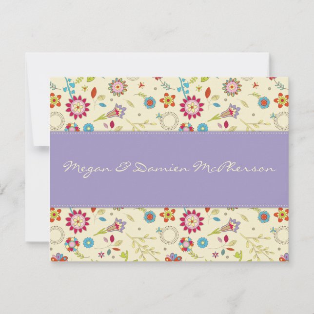 Rétros fleurs · Pourpre · Carte de remerciements (Devant)