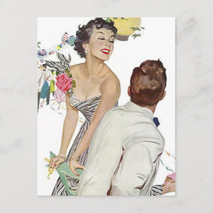 Rétros invitations à la mode de partie de thème de